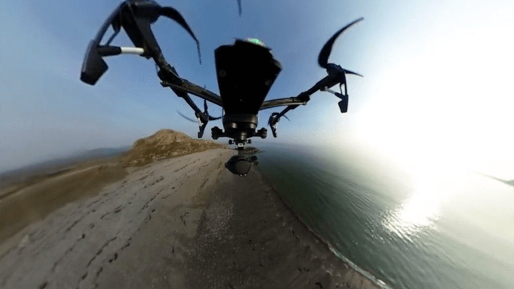 360 degree drone in flight